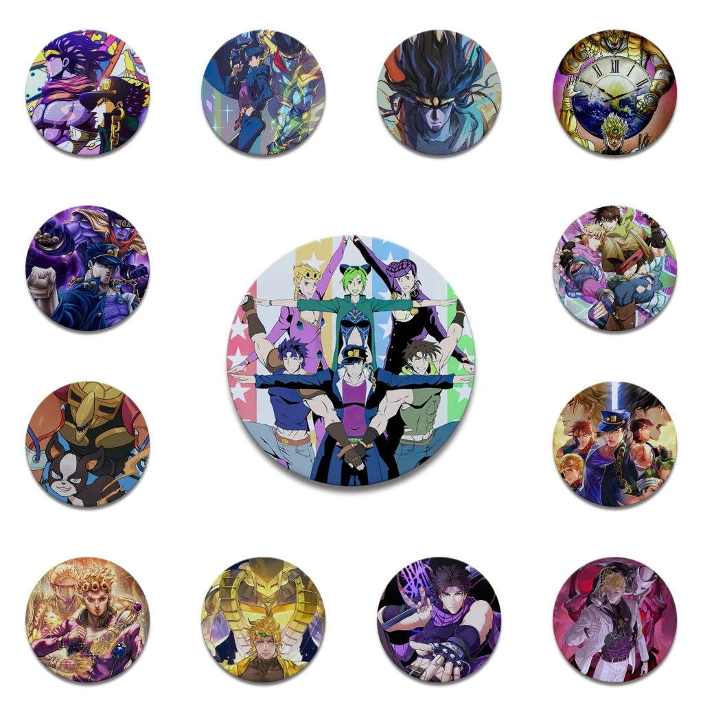 

58 мм аниме «Невероятные приключения Джоджо» JJBA Kujō Jōtarō Higashikata Josuke косплей костюм значок булавка SPTE жесть брошь реквизит