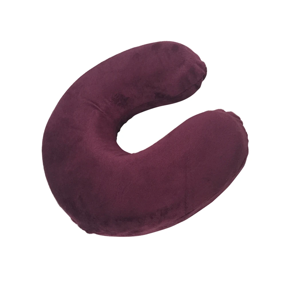 

Memory Foam Neck Pillow U-Shaped 28x28x9 Wine Red Travel Pillow Neck Support Cushion for Airplane Train Home Office