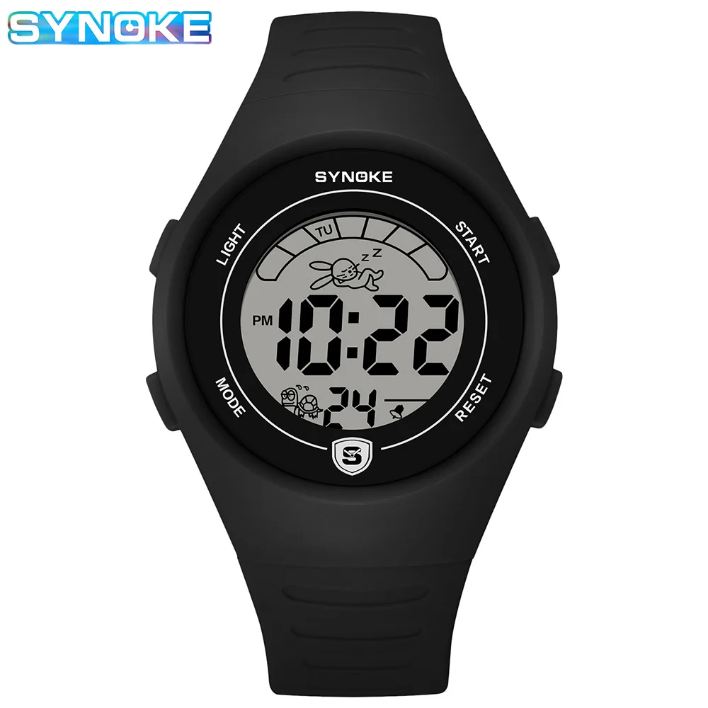 Waterproof Student Watch, Digital Watch Support EL Light Alarm Clock Stopwatch Date Display