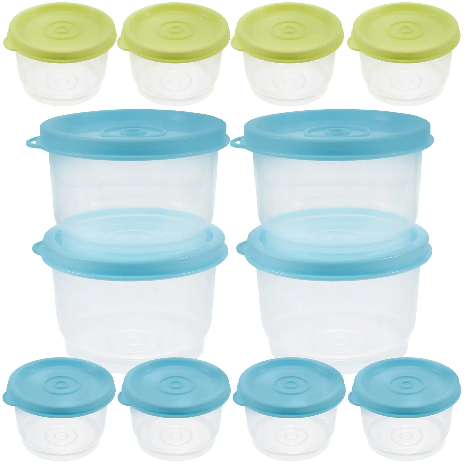 

Набор из 12 мини-контейнеров для еды: герметичные, непротекаемые, круглые, многоразовые, для холодильника и морозильной камеры