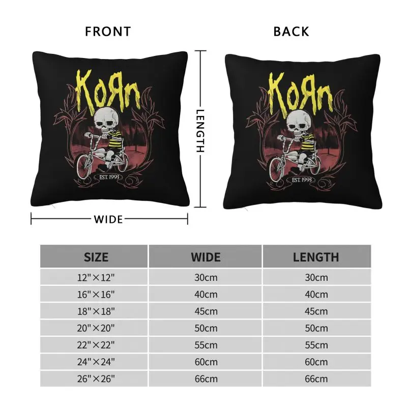 Korns RapMetal Juste de coussin personnalisée, taie d'oreiller moderne, groupe doux, musique Hard Rock Roll