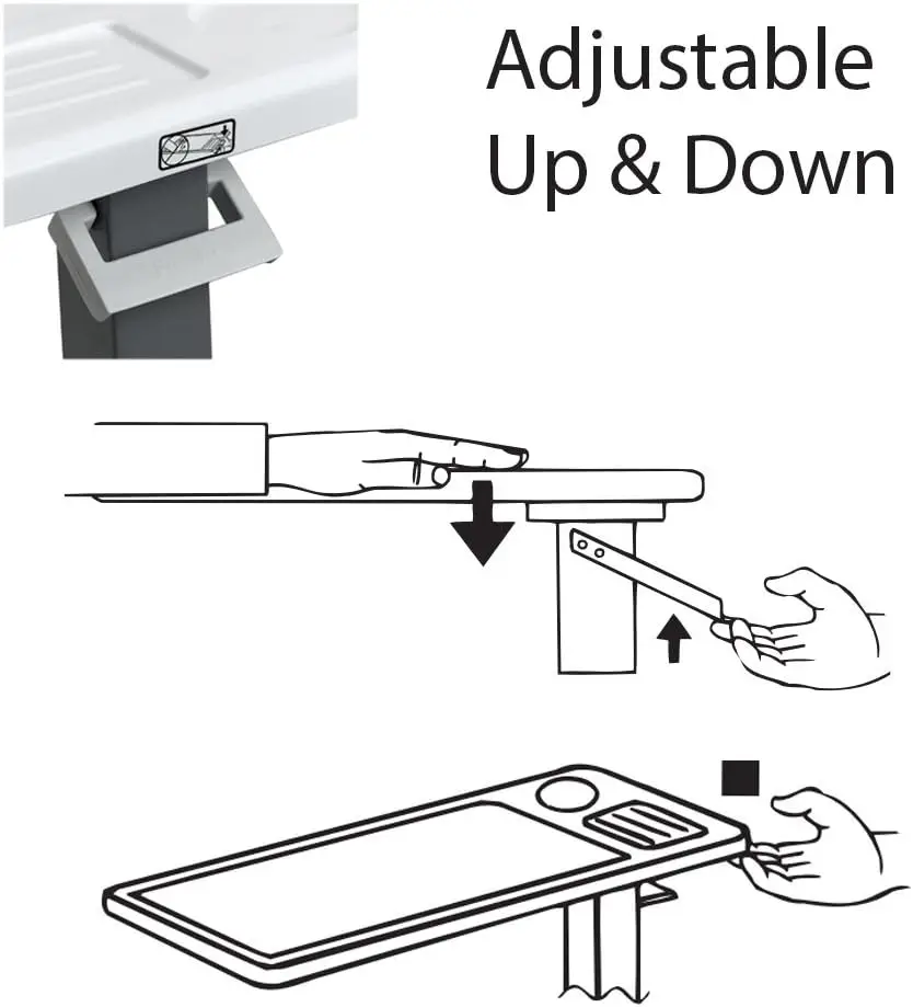 Mesa e cama hospitalar com rodas - Sobre a cama para uso doméstico e hospitalar, cabeceira com rodas, acima