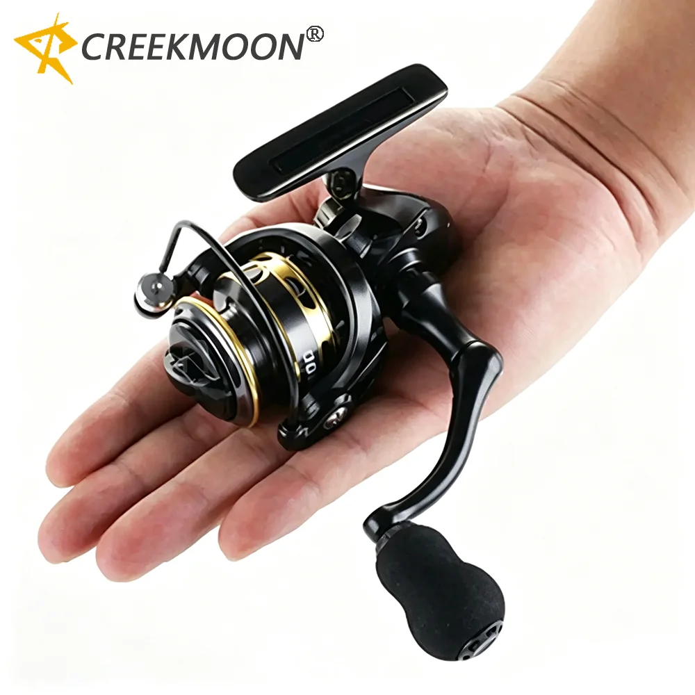 Moulinet de pêche compact ultraléger 13BB 500/800 135g, mini moulinet de pêche petit format 5.2:1 avec bobine métallique pour la pêche sur glace en hiver (finesse)
