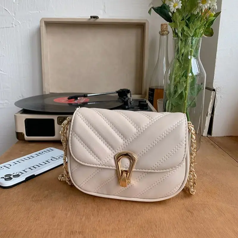 TRSYPHXM Chain bag for women 2024 new style texture and temperament, niche design, shoulder bag, crossbody small square bag