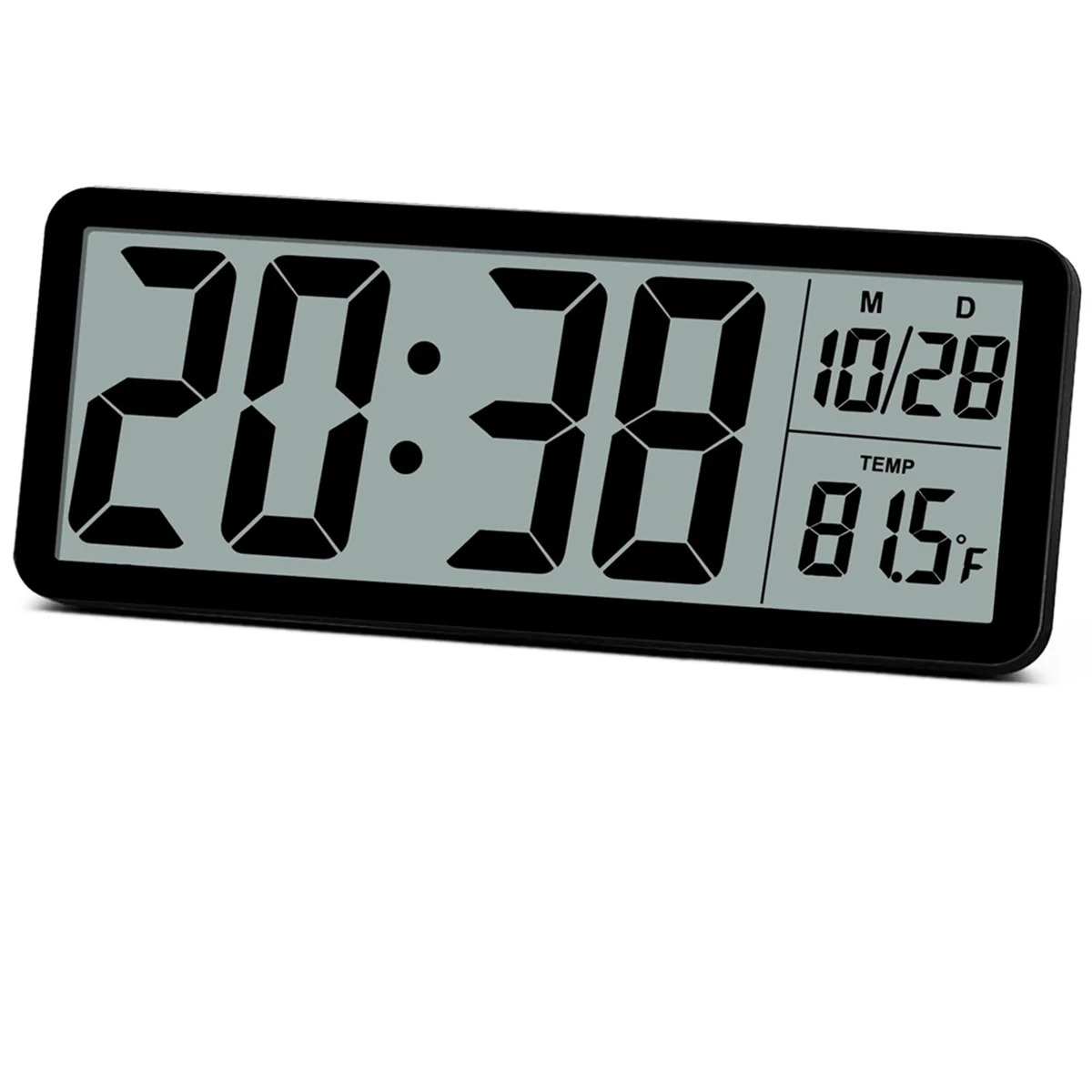 

Digital LCD Wall Clock Easy to Set,8.5 Inch LCD S n with Time/Date/Temperature Display,for Bedroom Living Room Office