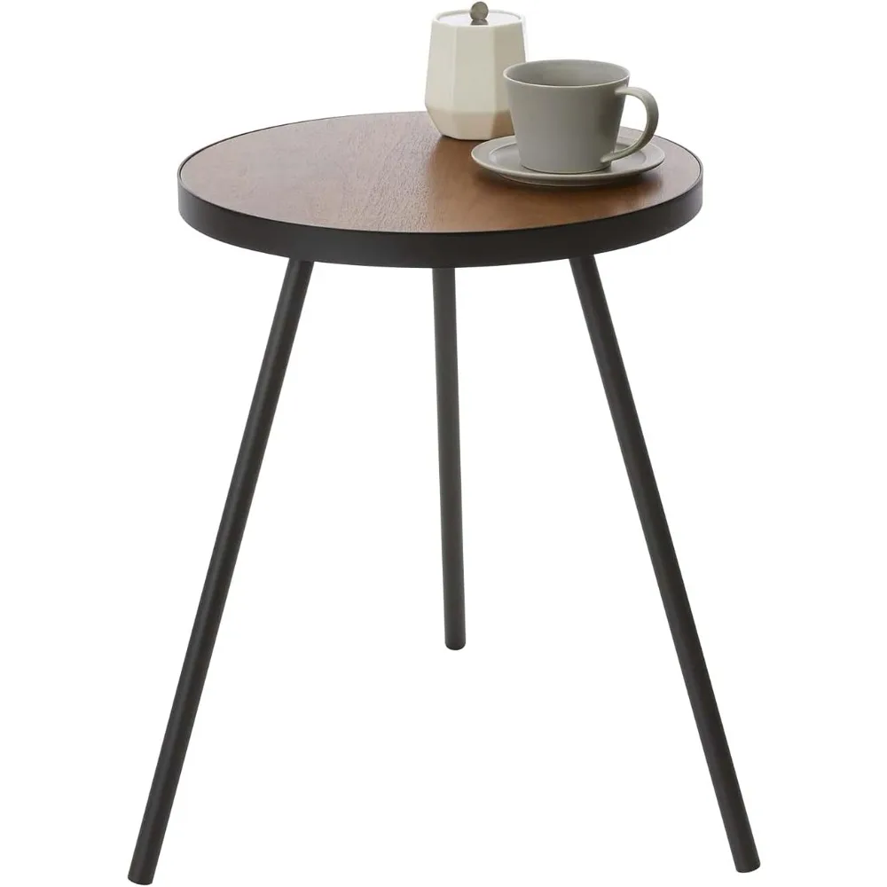 

Home Side Table, Bedside or Coffee End Table For Living Room Or Bedroom, Modern Small Circle Pedestal Night Table