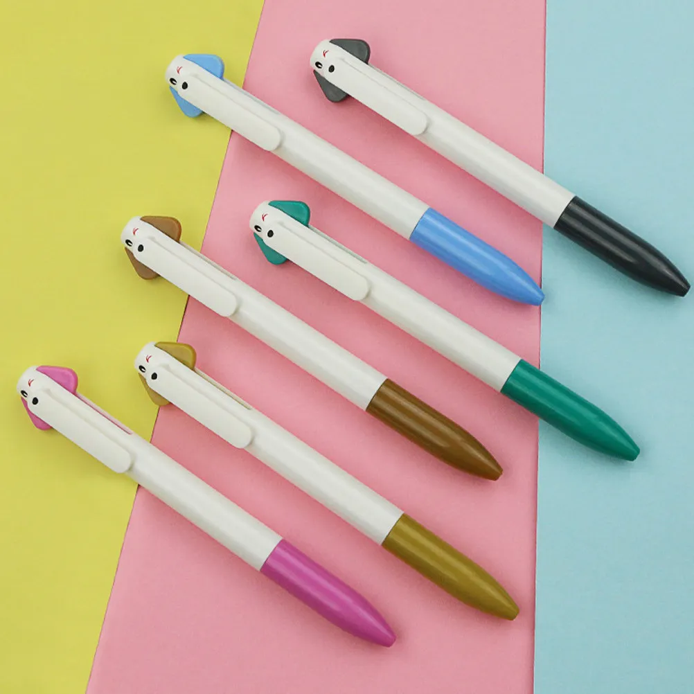 

6pcs Ballpoint Pen Fine Point Stylish Smooth Comfortable Grip For Study Stationery Business Supplies Daily Use Portable