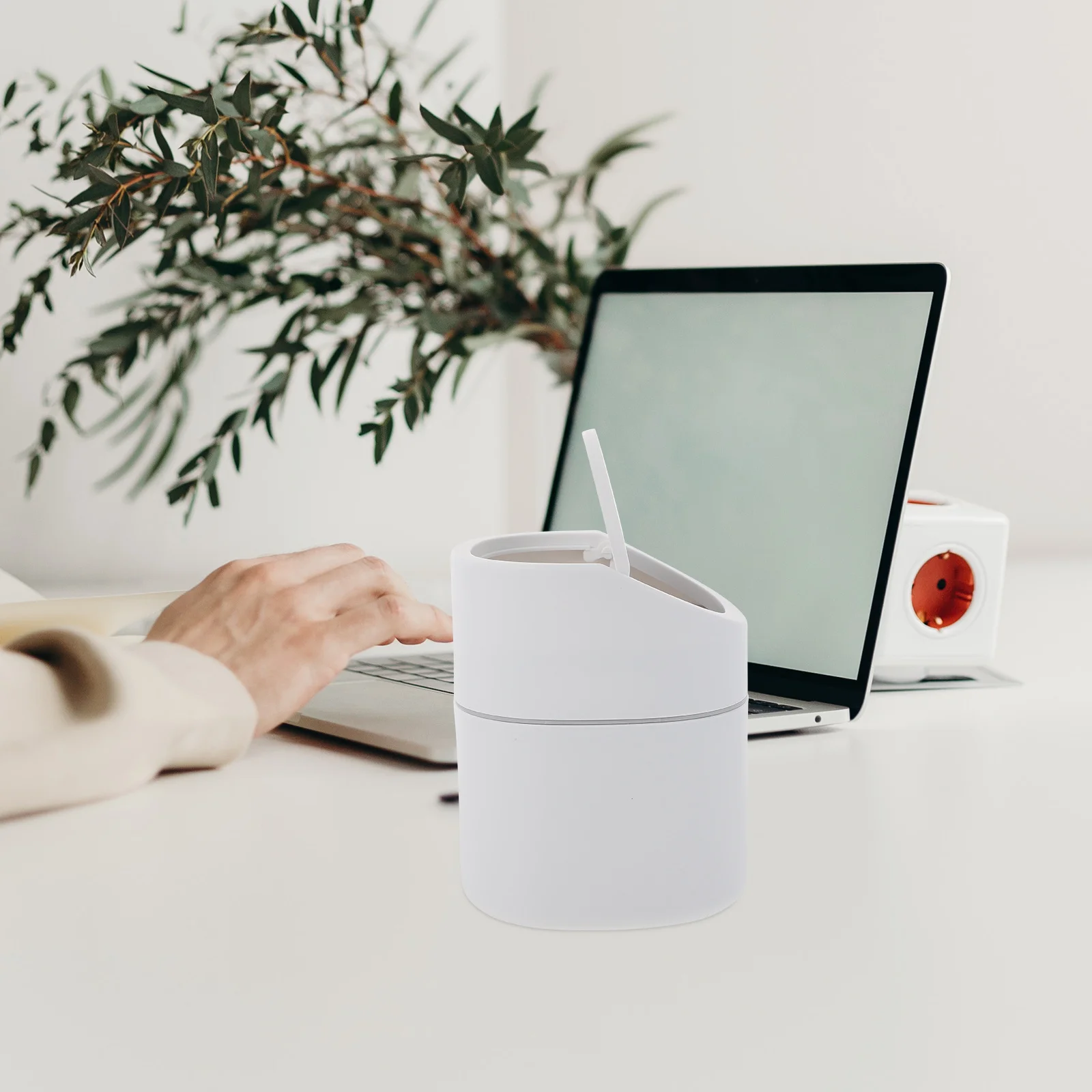 

1Pcs Flip Cover Trash Bin Small Desktop Garbage Can Multi Functional Household Waste Storage Container Household Trash Can