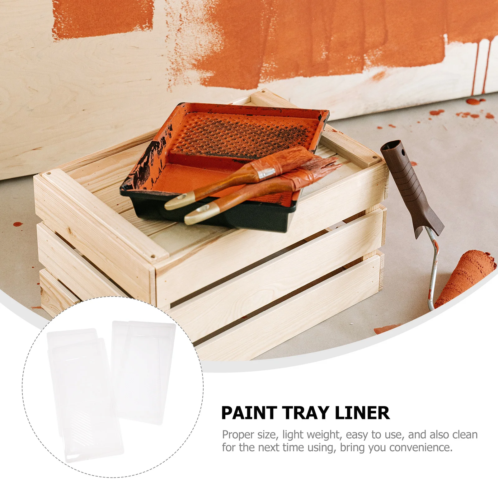 

4 Pcs Tray Liners Clear PVC Reusable 4 Reusable Paint Tray Lining Inch Size Prevent Cracking Durable Transparent Paint