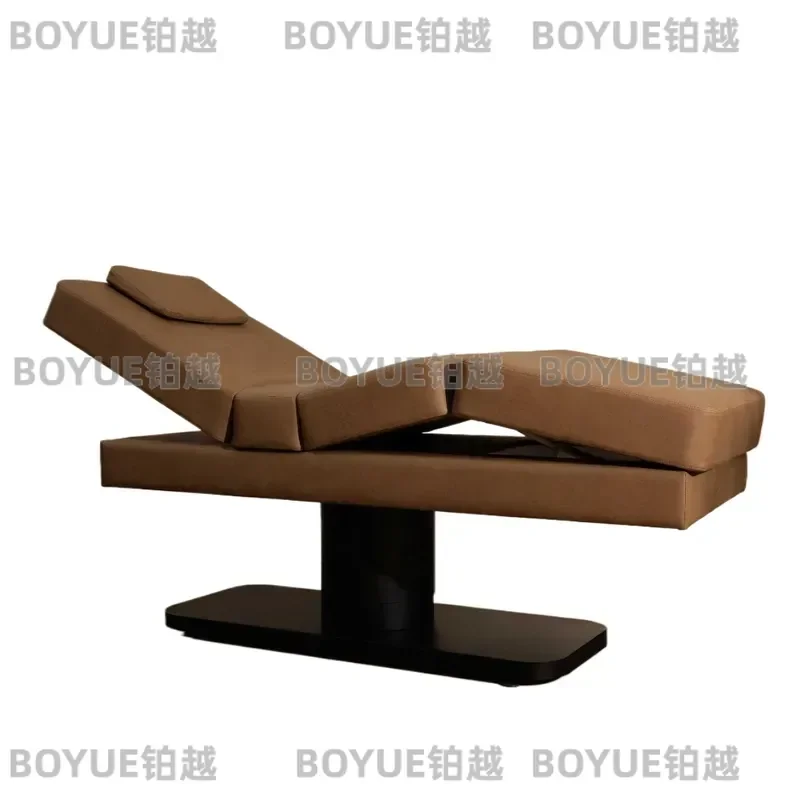 Luxury Brown Electric Facial Massage Bed Height Adjustable Spa Treatment Table for Beauty Salon Professional Wholesale New