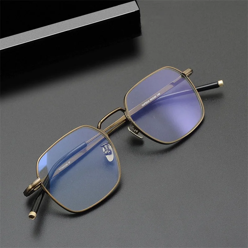 

Ultra-Light Titanium Frame Simple Flat Lens Unisex Mopia Reading Eyeglass Frame Lightweight Spectacles Japanese Design