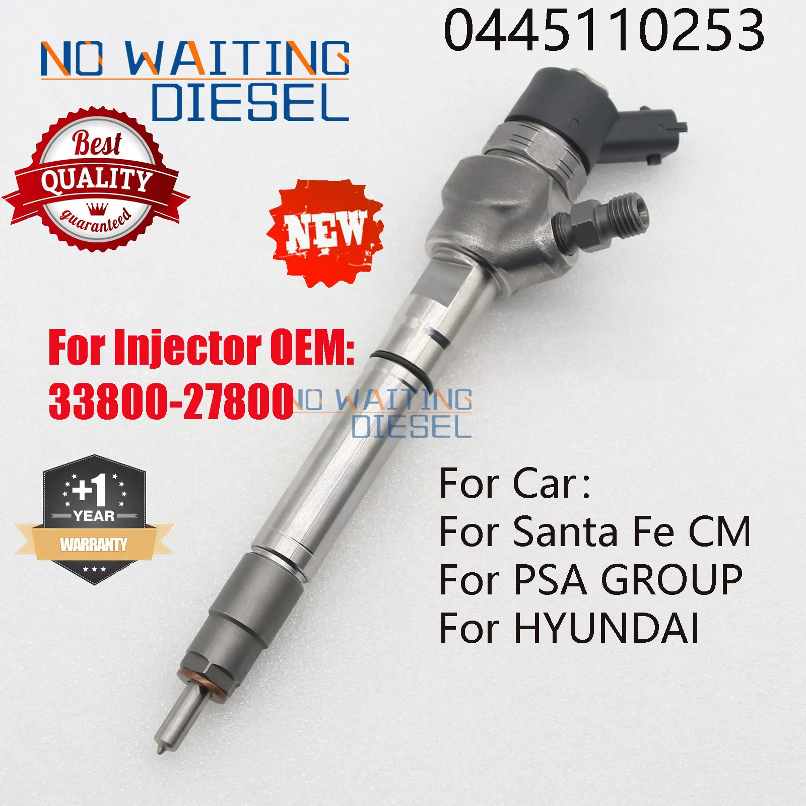 4PCS 0445110253 Common Rail Exchange Injectors 0445110253 Injector Part Numbers 3380027800 For HYUNDAI