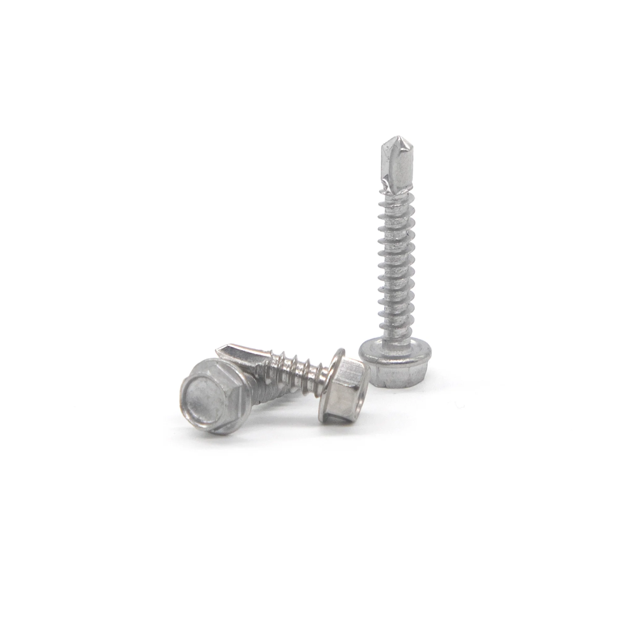 20 PCS 410 Stainless Steel Self Tapping Screws for Metal, 4.2*13/16/25 Hex Head Self Drilling Screws, Rust Proof Wood Screws