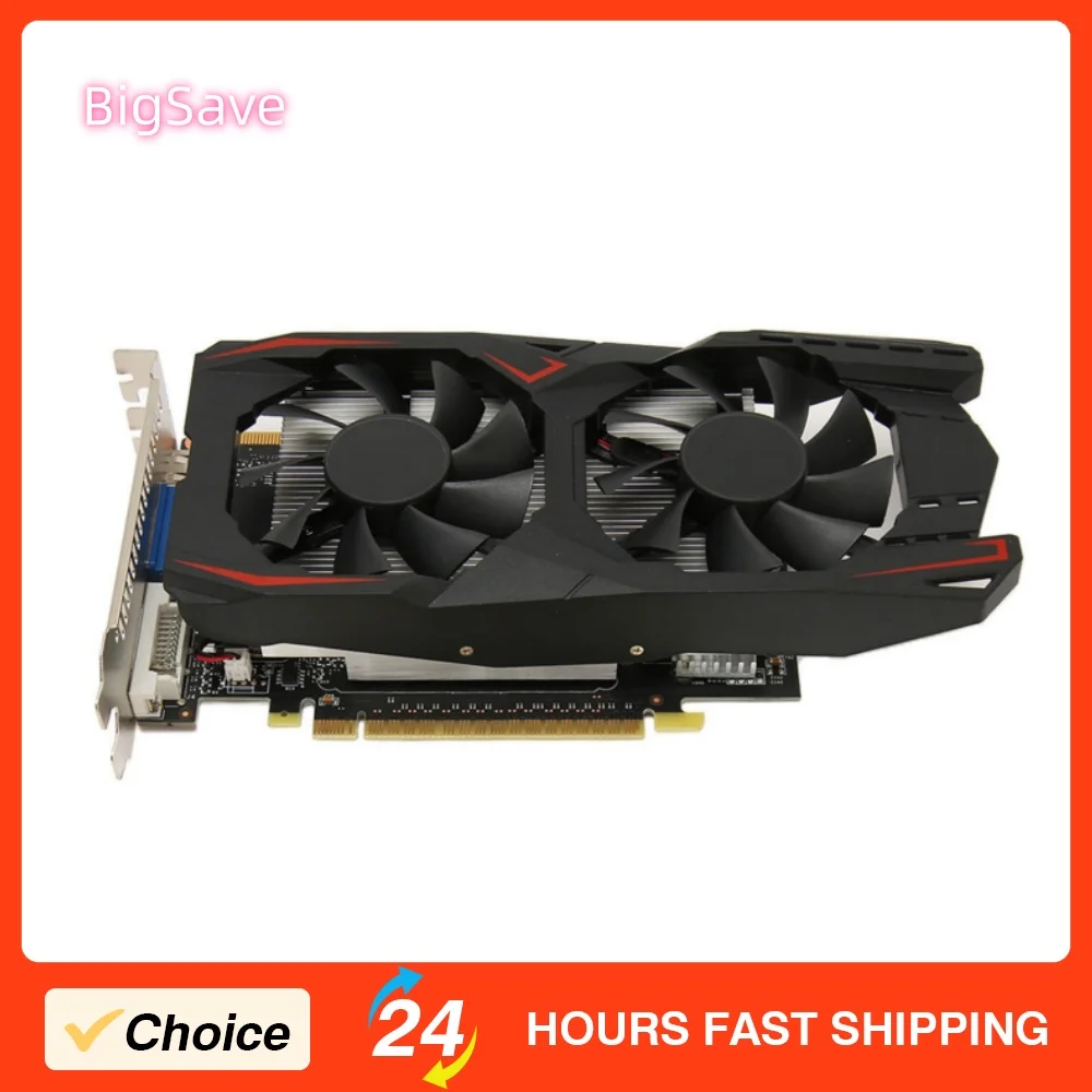 Portable Dual Fan Graphics Card 4GB GDDR5 128bit Rapid Cooling Low Noise Video Game Graphics Card Chip for Desktop PC