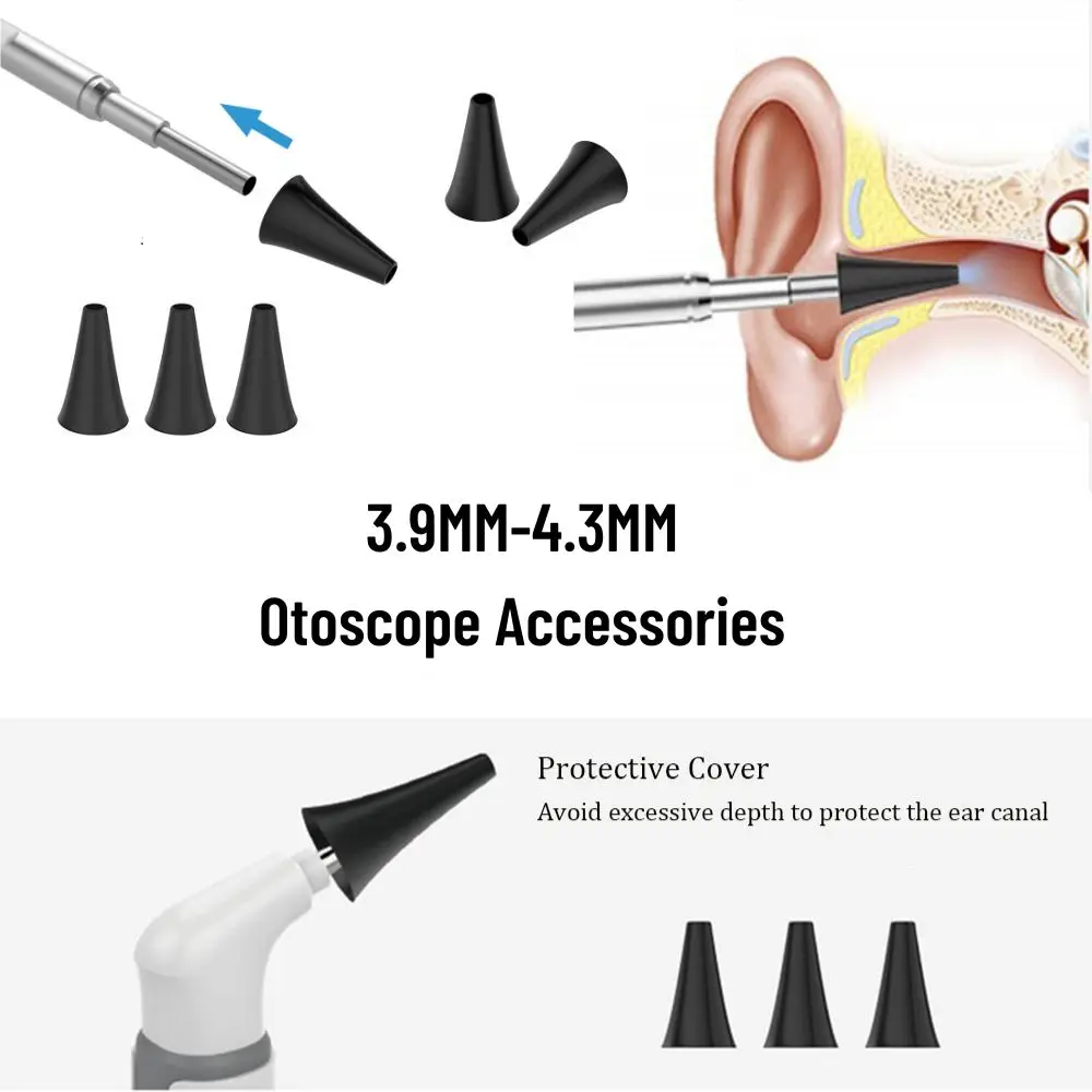 3.9mm 4.3mm accessori per otoscopio digitale set di Specula per l\'orecchio strumenti di ispezione del canale auricolare