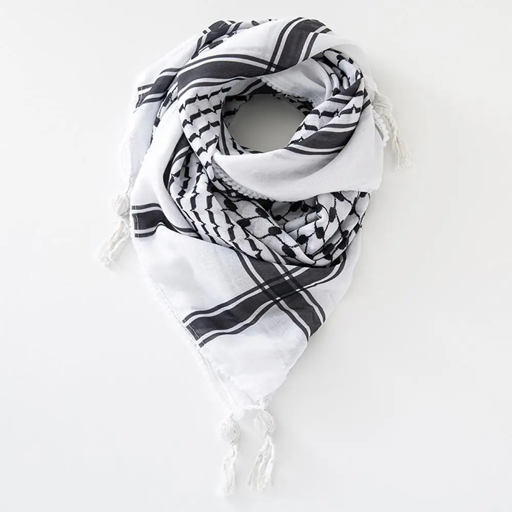 Adult Men Arab Head Scarf Palestine Bandana Keffiyeh Muslim Hijab Scarf Men Islamic Shawls Headband Male Headscarf Prayer Wear