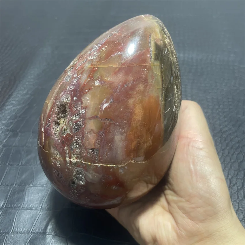 Woodstone Dinosaur egg Crystal Natural Quartz Stone Minerals Home Decoration Reiki Craft Gifts Energy Healing Spiritual +Stand