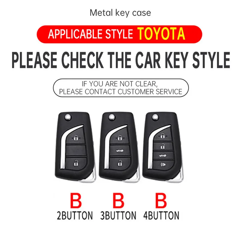 Zinc Car Key Cover For Toyota Hilux 2018 2019 Corolla Camry Auris Avensis Yaris Verso RAV4 Flip Remote Fobs Shell Case Accessory