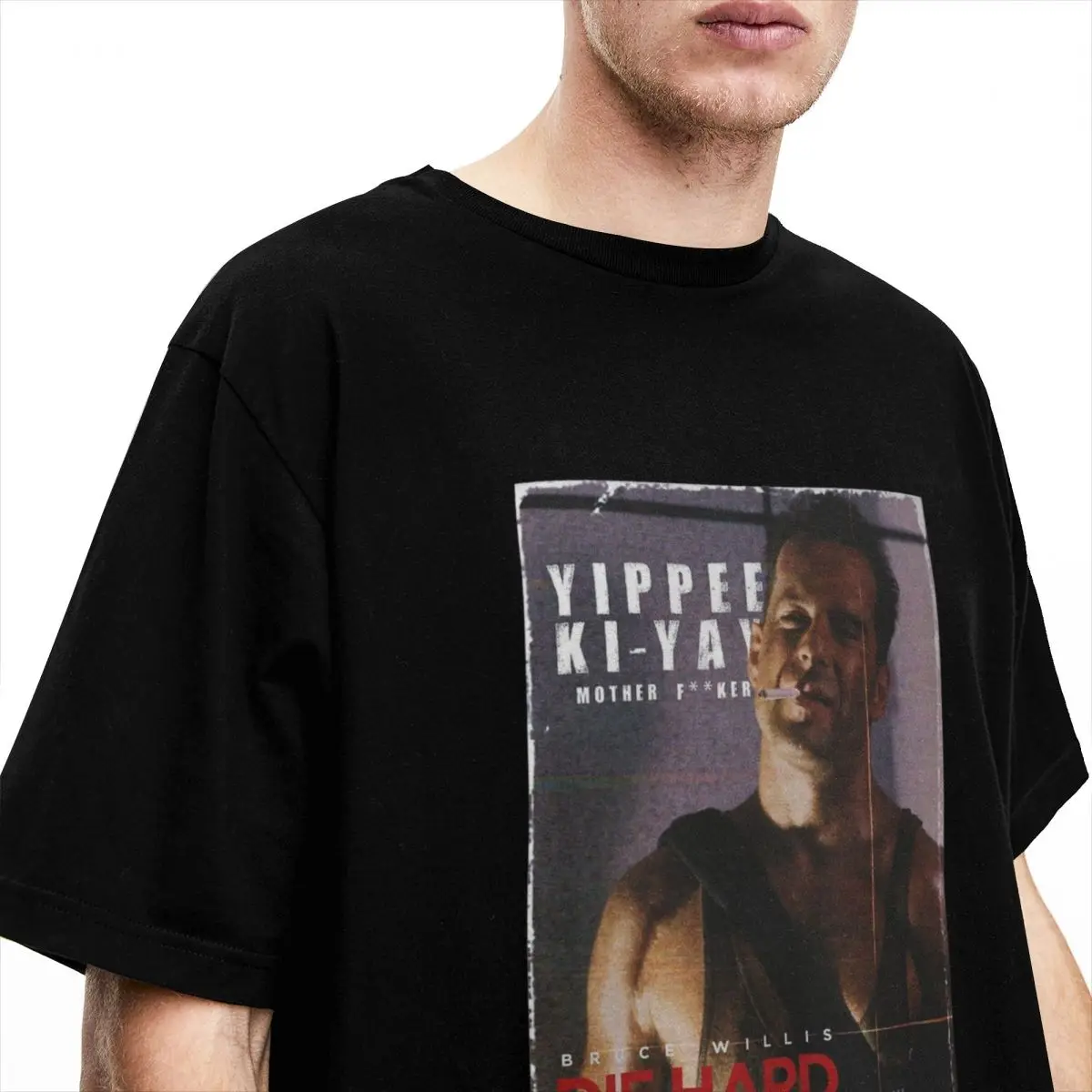 Yippee Ki-Yay Die Hard Men T Shirt Vintage Tees Short Sleeve O Neck T-Shirt Pure Cotton Gift Idea Tops