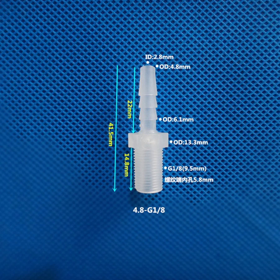 Joint de tuyau barbelé en plastique Wildoda, adaptateur de tuyau en silicone, 1/8, 1/4, 3/8 BSP mâle vers 2.8, 3.9, 4.8, 6.4, 7.9, 9.5, 11.1mm,