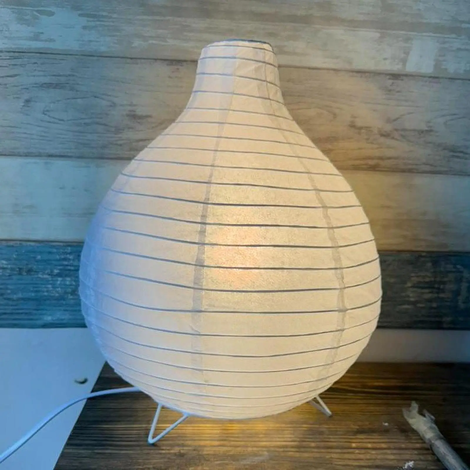 

Paper Lamp Warm Light Decorative Minimalist Handmade Bedside Table Lamp Desk Lamp for Dorm Dresser Living Room Office Coffee