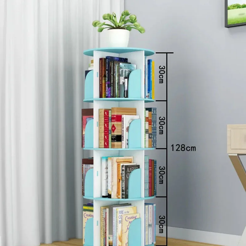 Simple Rotating Bookshelf Children Picture Frame Student Simple Organizer Space Saving Bookcase Modern Vitrina Library Furniture