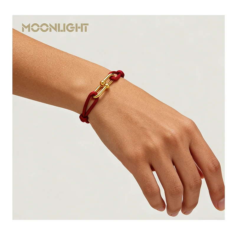 MOONLIGHT Classic Adjustable U-Shape Charm Bracelets for Women High Quality Silk Rope Bracelet Female Jewelry Gifts Wholesale