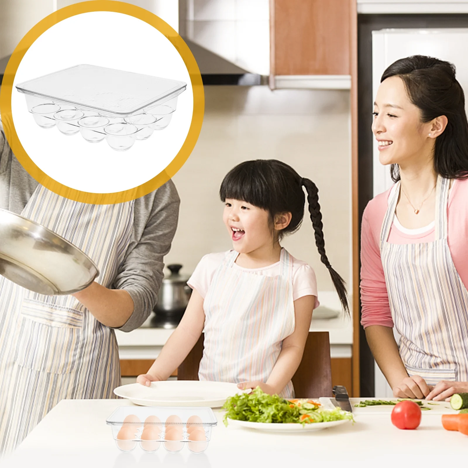 

1pc Eggs Storage Box Transparent Stackable Refrigerator Egg Organizer Bin Fridge Egg Holder Container Space Saving Airtight