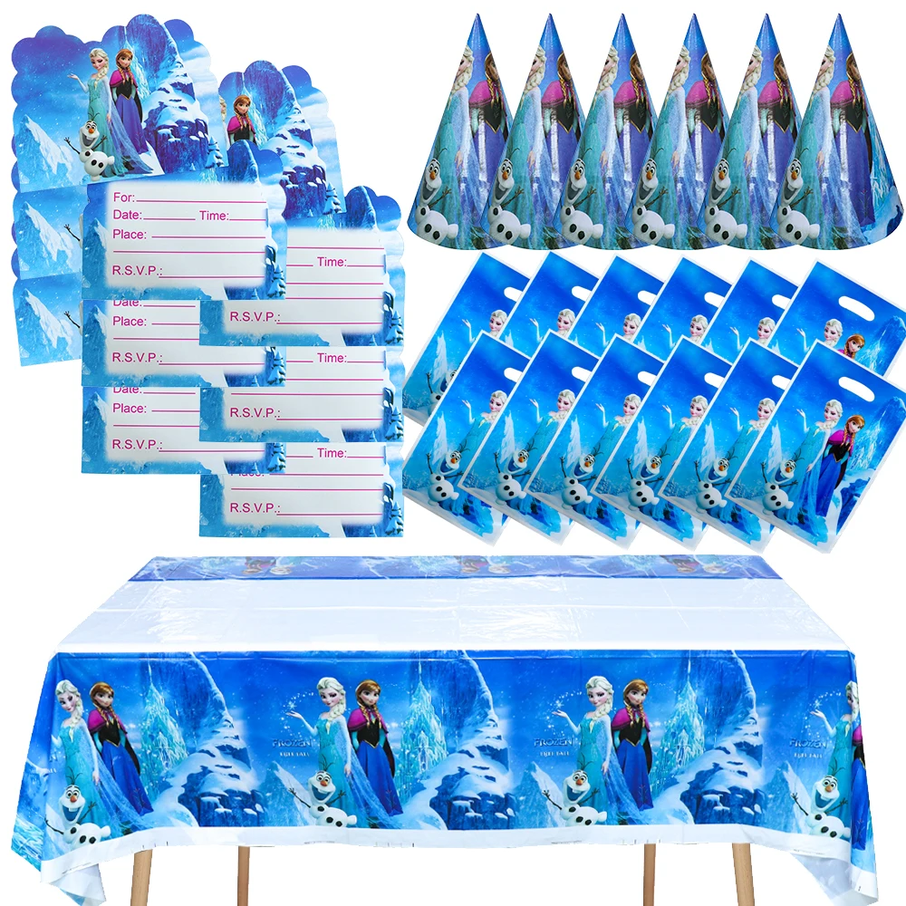 ديزني فروزن عيد ميلاد الديكور أدوات المائدة أكواب لوحات بالونات ملكة الثلج الأميرة إلسا موضوع حفلة ديكو لوازم الفتيات #6