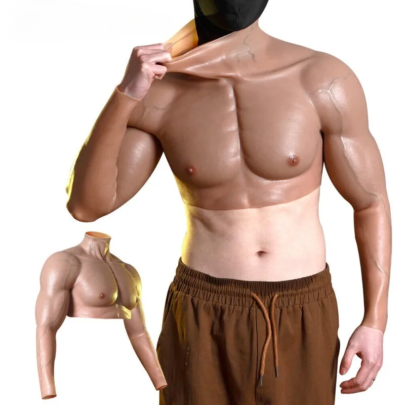 Silicone Artificial Muscles with Arms Short Body Set Chest Role-playing Costume Body Shaper