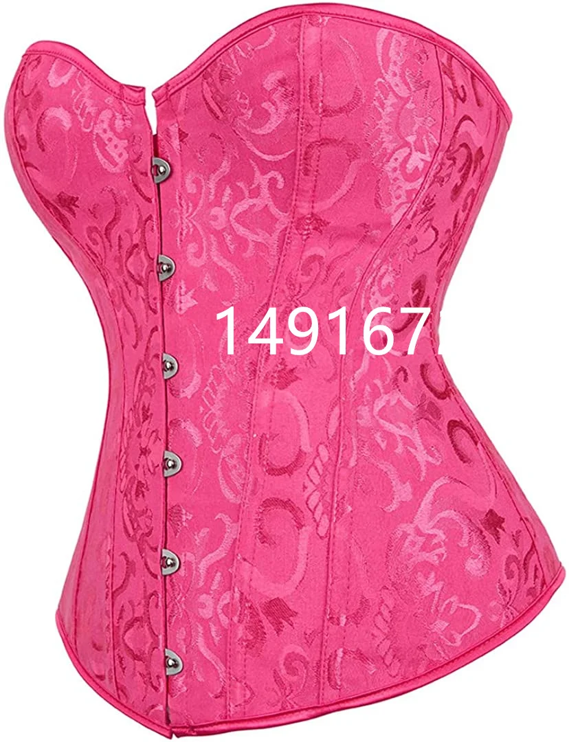 Corsets and Bustiers for Women Top Christmas Sexy Corselet Satin Overbust Brocade Vintage Plus Size Green Black White Red Cheap