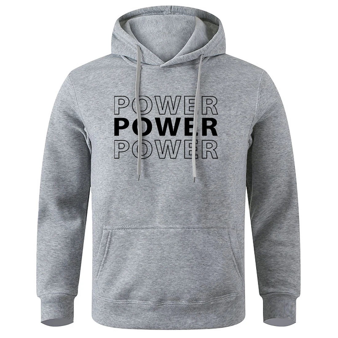 Power Printing Men Hoodie O-Neck Loose Oversized Sportswear Basic Sports Street New Winter Hoody Retro Classic Fashion Tracksuit