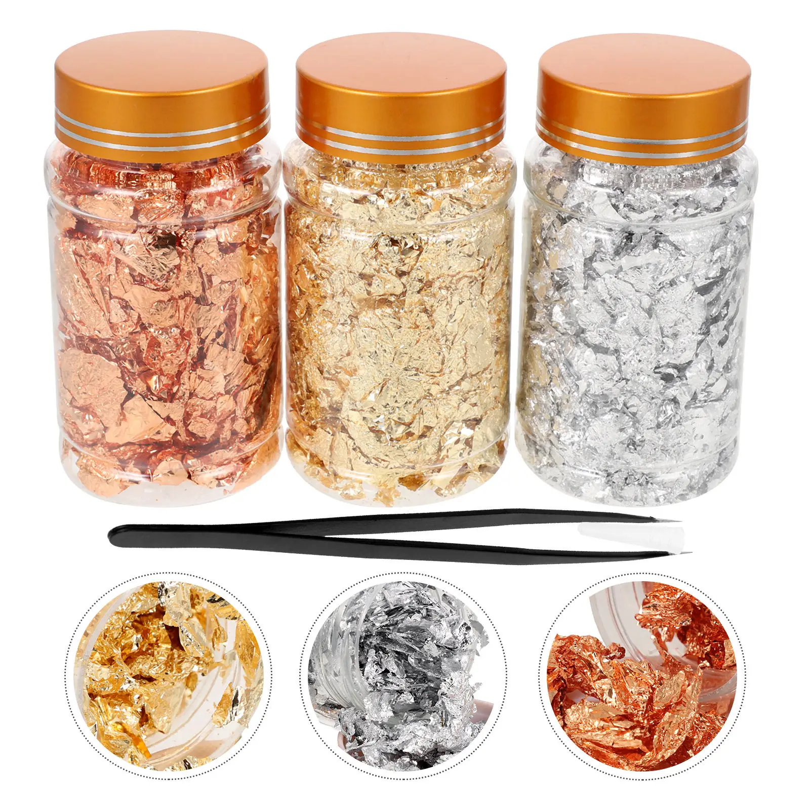 

1Set Gold Foil Nail Art Decoration DIY Flake Material Manicure Ornament Nail Art Stickers for Natural Artificial Nails