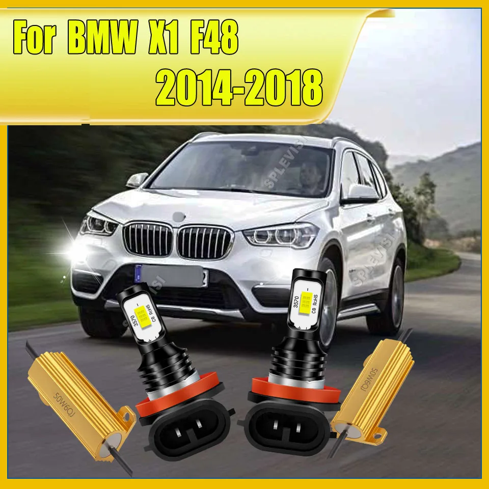 

12v-24v H11 H8 711 Xenon White LED Fog Lights CANbus Ready No Error Light For BMW X1 F48 2014 2015 2016 2017 2018