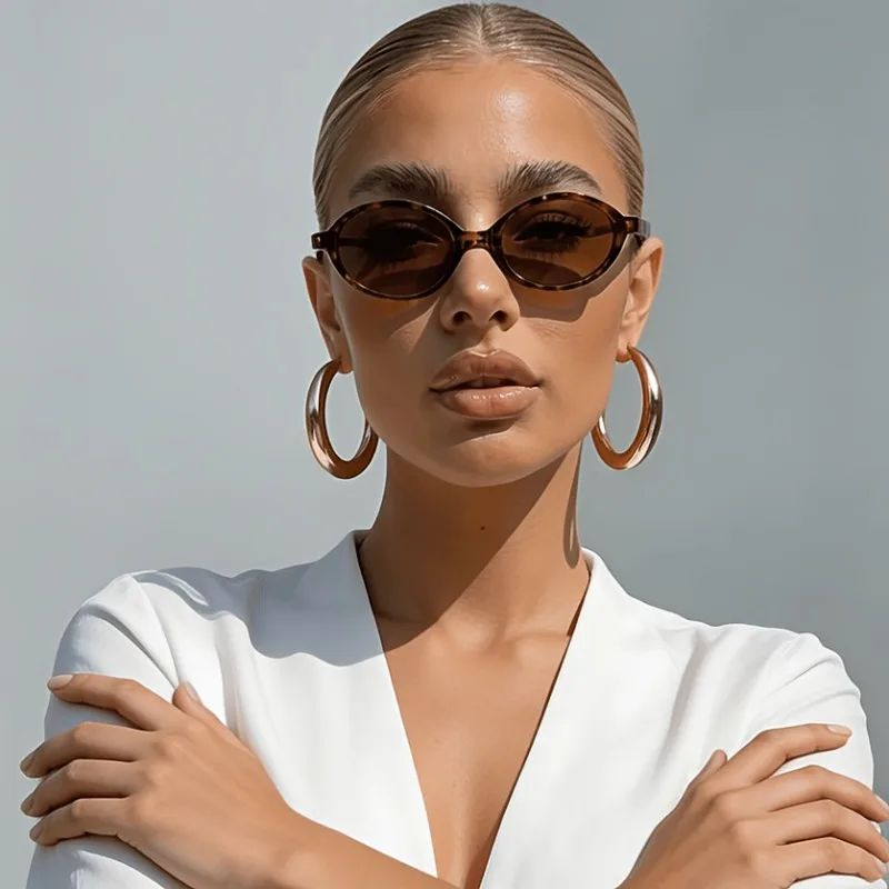 1 Stück Unisex-Brille mit ovalem kleinem Rahmen, Y2K Sweet Style, perfektes Geschenk für Festivals