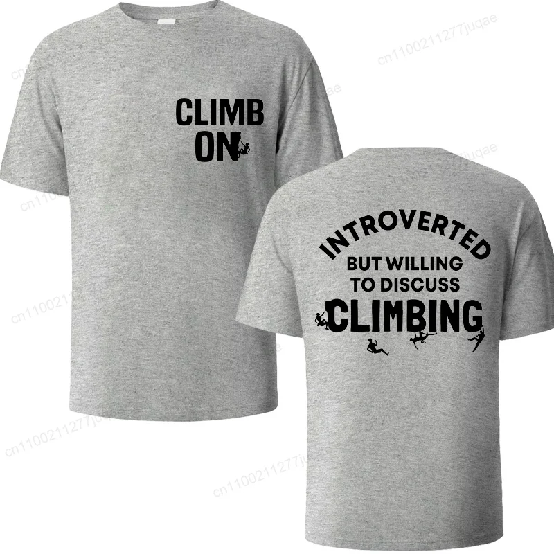 Men Summer T-Shirts Funny Rock Climbing Design Short-sleeved T-shirt Stylish Casual Round-neck Tees Mountain Climber T Shirt