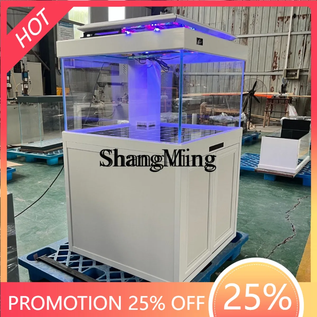 

FG bottom filter square tank aquarium home living room office ultra-white glass floor dragon fish tank ecological tank