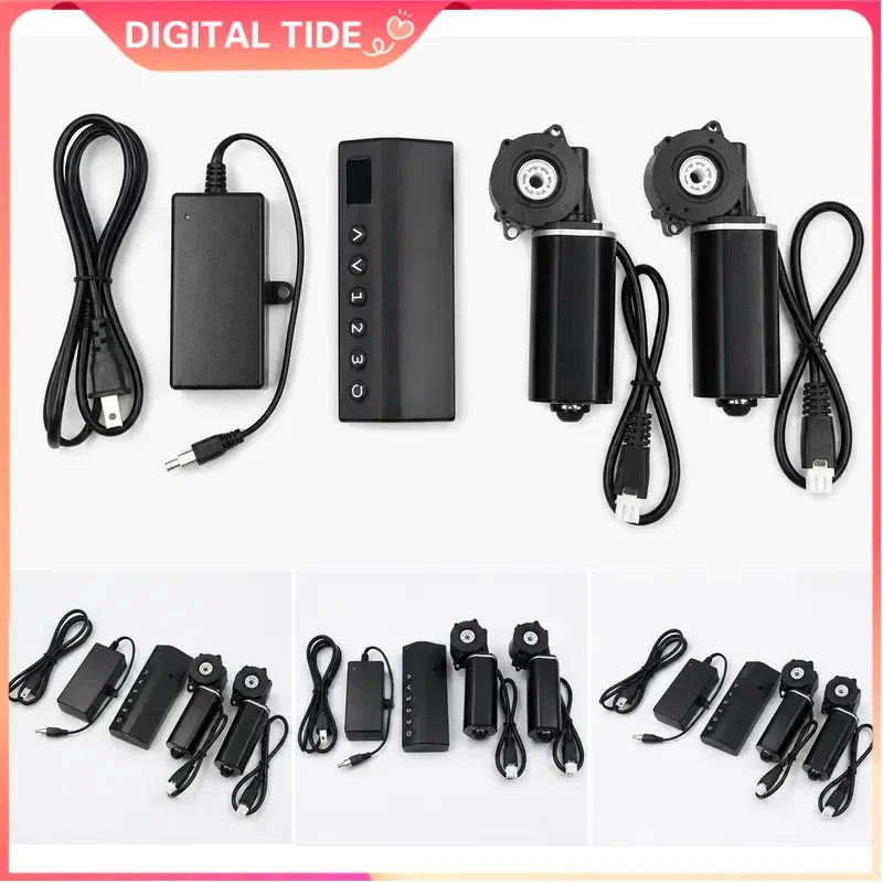 24V DC Manual Control Electric Lifting Table Motor 3 Piece Set Desk Lift Actuator 112RPM Heavy Duty Linear Actuator Kit