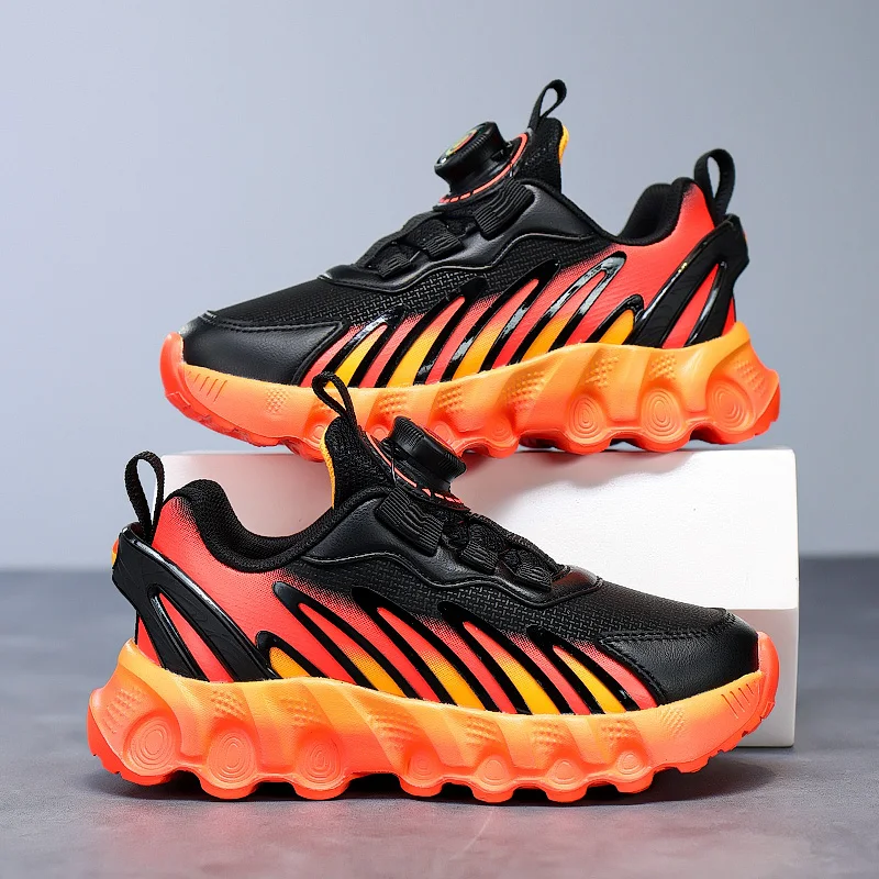 

Осенняя кожаная детская спортивная обувь, кроссовки для мальчиков, повседневные детские кроссовки с поворотной пряжкой для детей 6–12 лет, уличная теннисная обувь