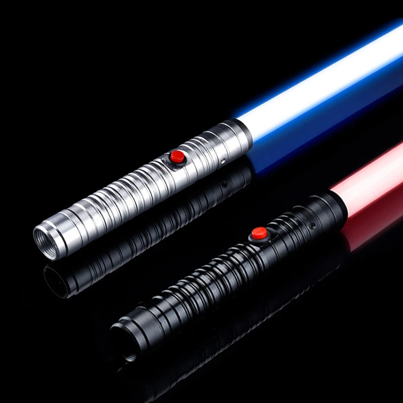 Metal Handle Lightsaber RGB Double-edged Change Heavy Dueling  Two In One Light Saber Cosplay Stage Props Funny Cosplay Toys