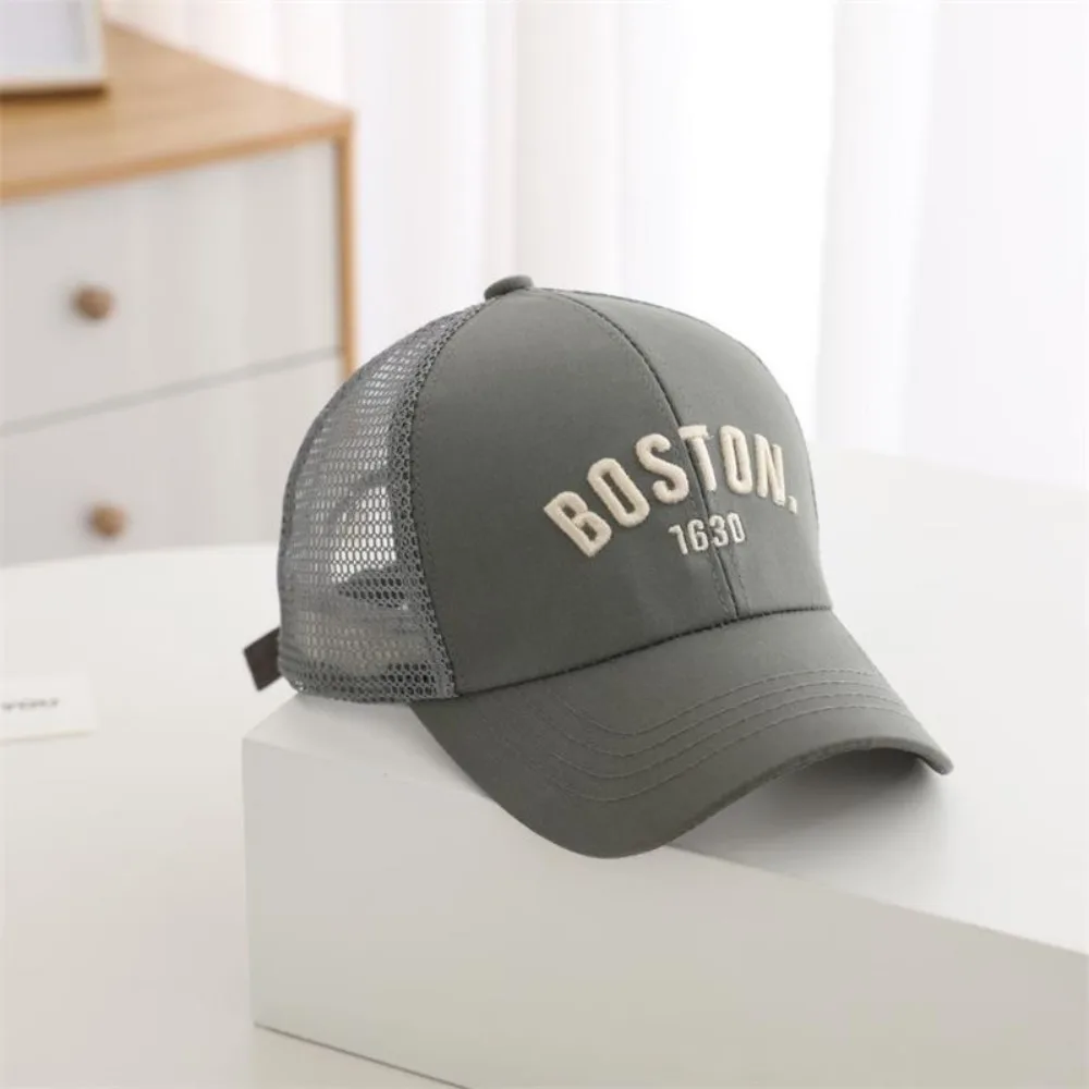 

Fashion Solid Color Baby Baseball Cap Letter Embroidery Adjustable Peaked Hat Sun Protection Breathable Mesh Sun Hats Summer