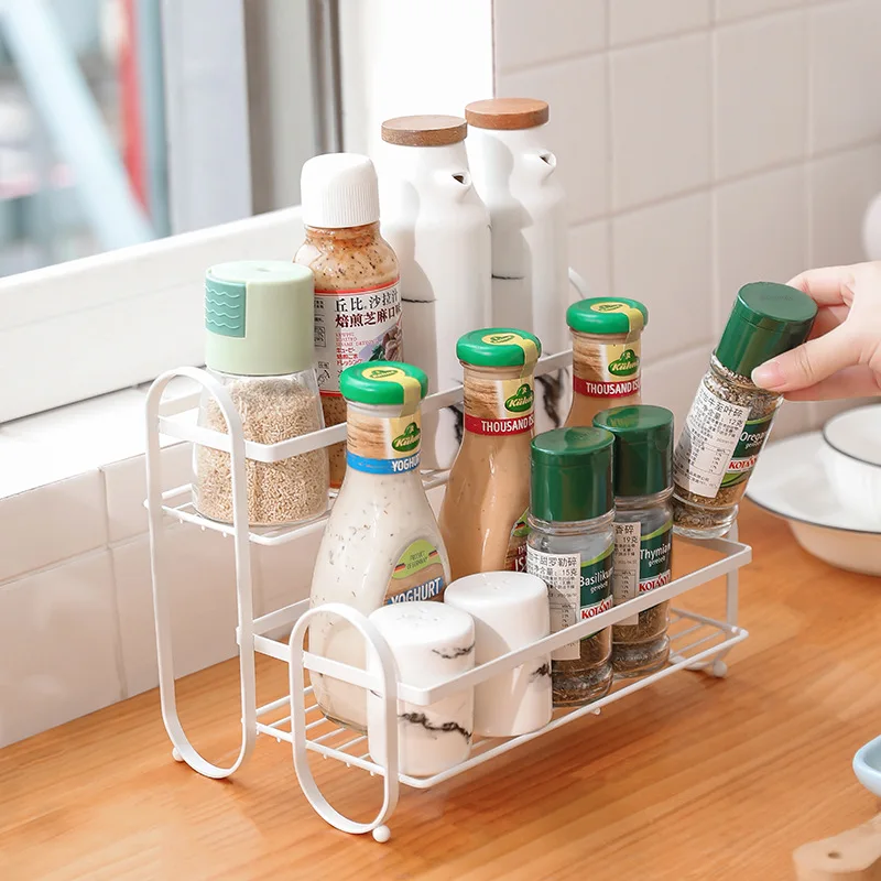 2 Tier Spice Reusable Rack Spice Organizer Portable Kitchen Organizer Rack Multipurpose Storage Container Kitchen Accessories
