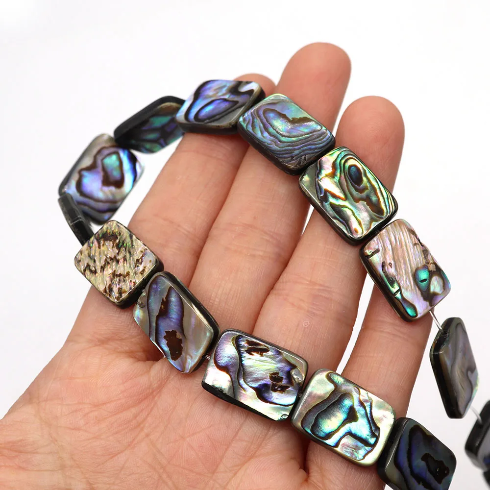 1pcs Square Natural Abalone Beads 6x8mm-18x25mm Fashion Ladies Charm DIY Making Bracelet Necklace Earrings Accessories Wholesale