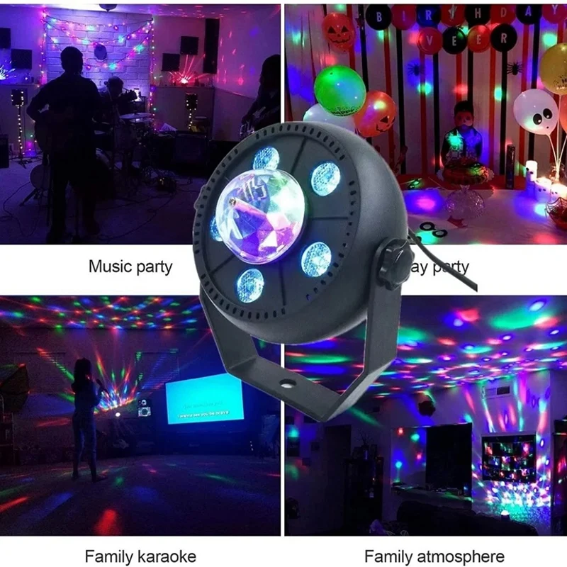 Lampu Par LED bola disko 2 In 1 6X3W, lampu disko RGBW pengontrol DMX efek lampu klub Bar dekorasi pernikahan colokan EU