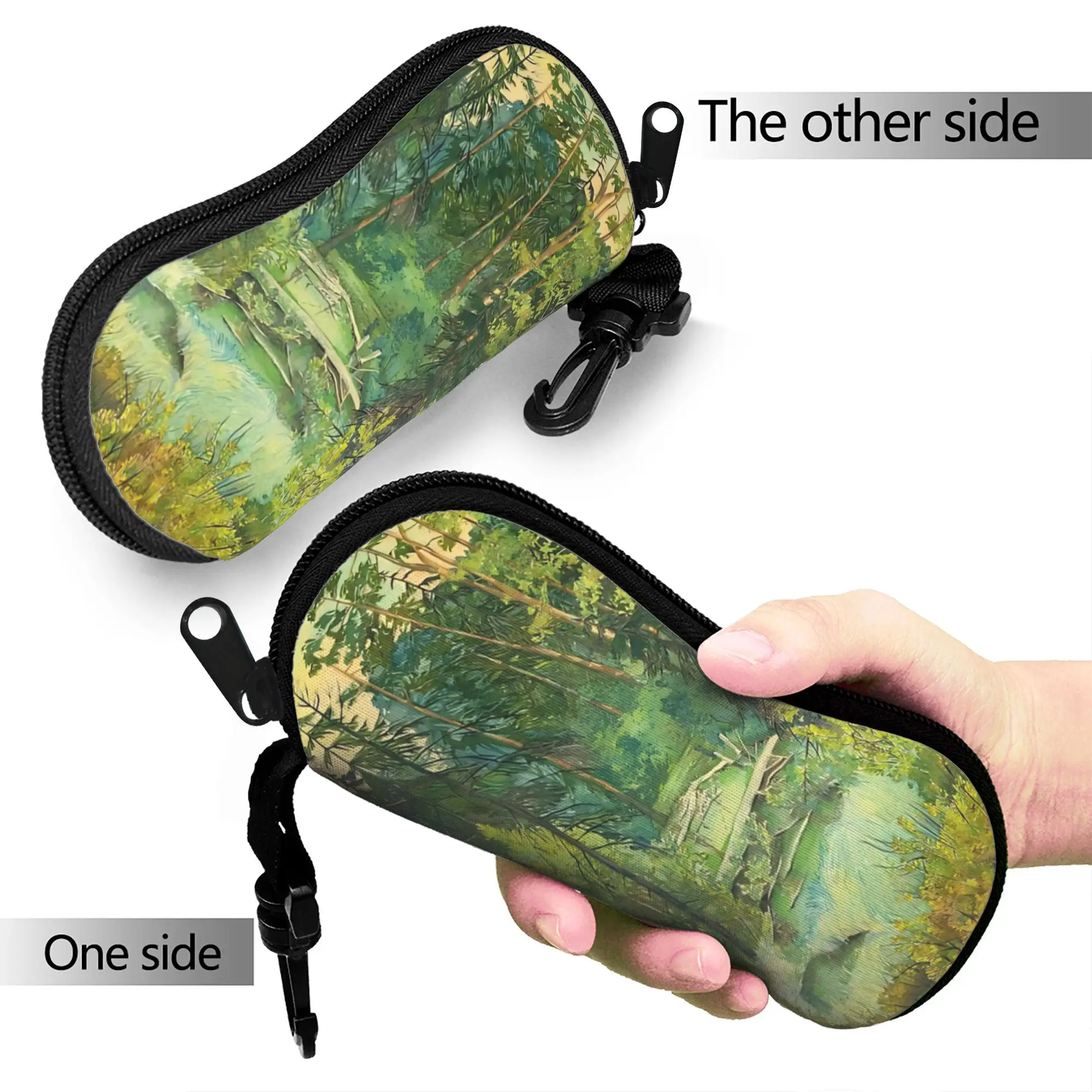 Mountain Morning  Glasses Case  Outdoor Sunglasses Case For Men Women Retro Eyewear Organizer Key Chain Eyeglass Cases Cover