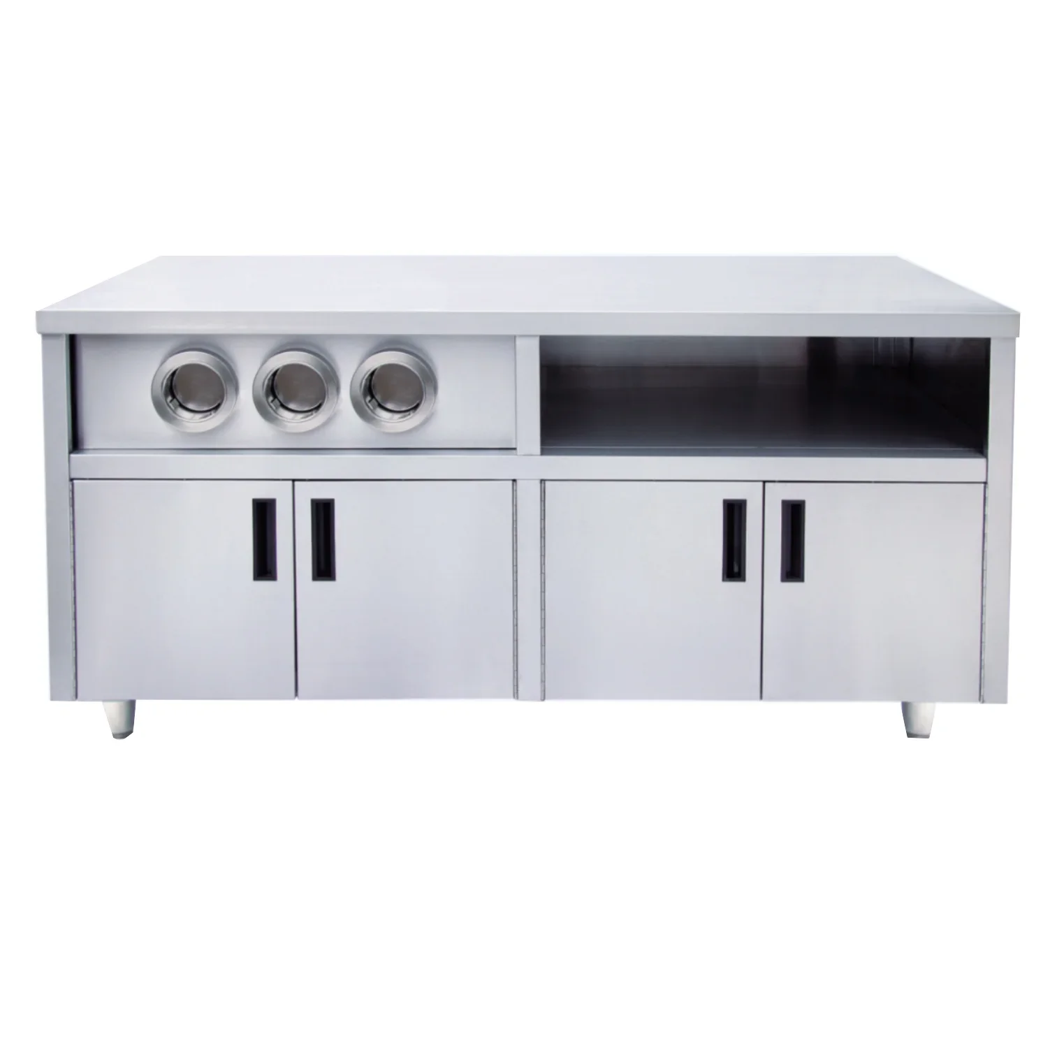 Electric bread table, stainless steel kitchen workstation, fast food restaurant equipment