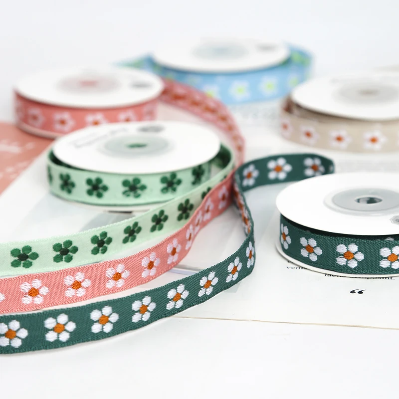 1CM idyllic embroidery ribbon ribbon ribbon ribbon DIY manual bow hair ribbon ribbon ribbon packaging gift lace