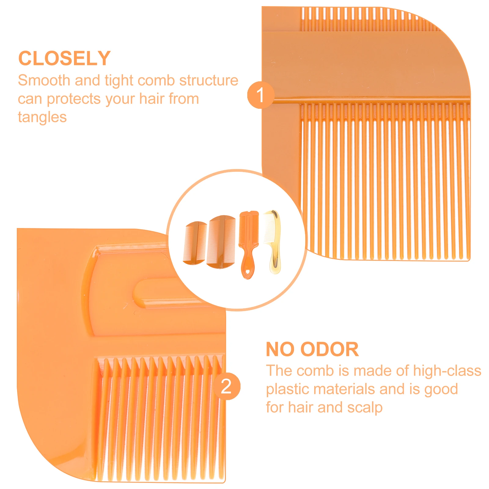 

3pcs Super Dense Tooth Plastic Hair Comb For Scalp Care Anti-Static Double-Sided Fine Tooth Comb Hair Massaging