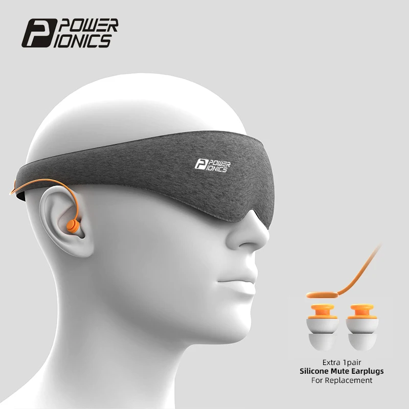 POWER ATINE ICS-Ensemble de Masques pour les Yeux, 2 en 1, 3D, Confortable, Sommeil Profond, Réduction du Bruit, avec Bouchons d'Oreille, pour Voyage et Maison