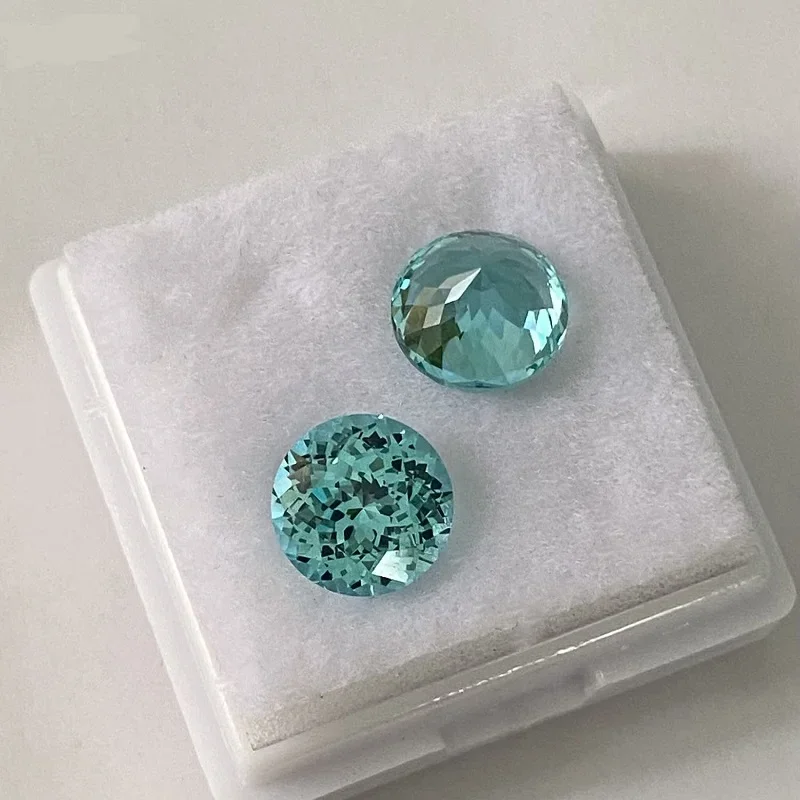 Pirmiana Hand Made Popular Lab Grown Paraiba Sapphire Loose Stone Round Precious Gemstones for Diy Jewelry Making